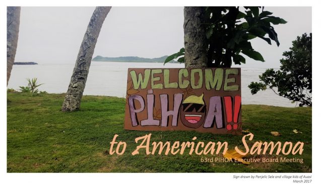 Sign that says Welcome Pihoa to American Samoa