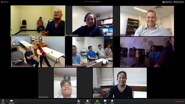 Zoom screenshots of various people attending