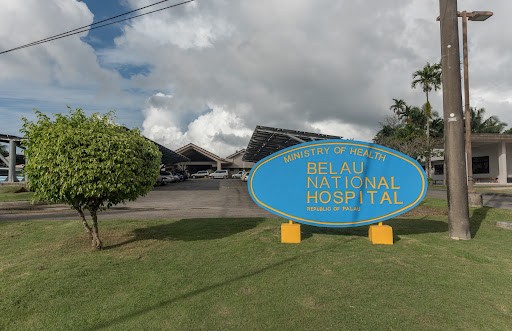 Belau Hospital sign on lawn